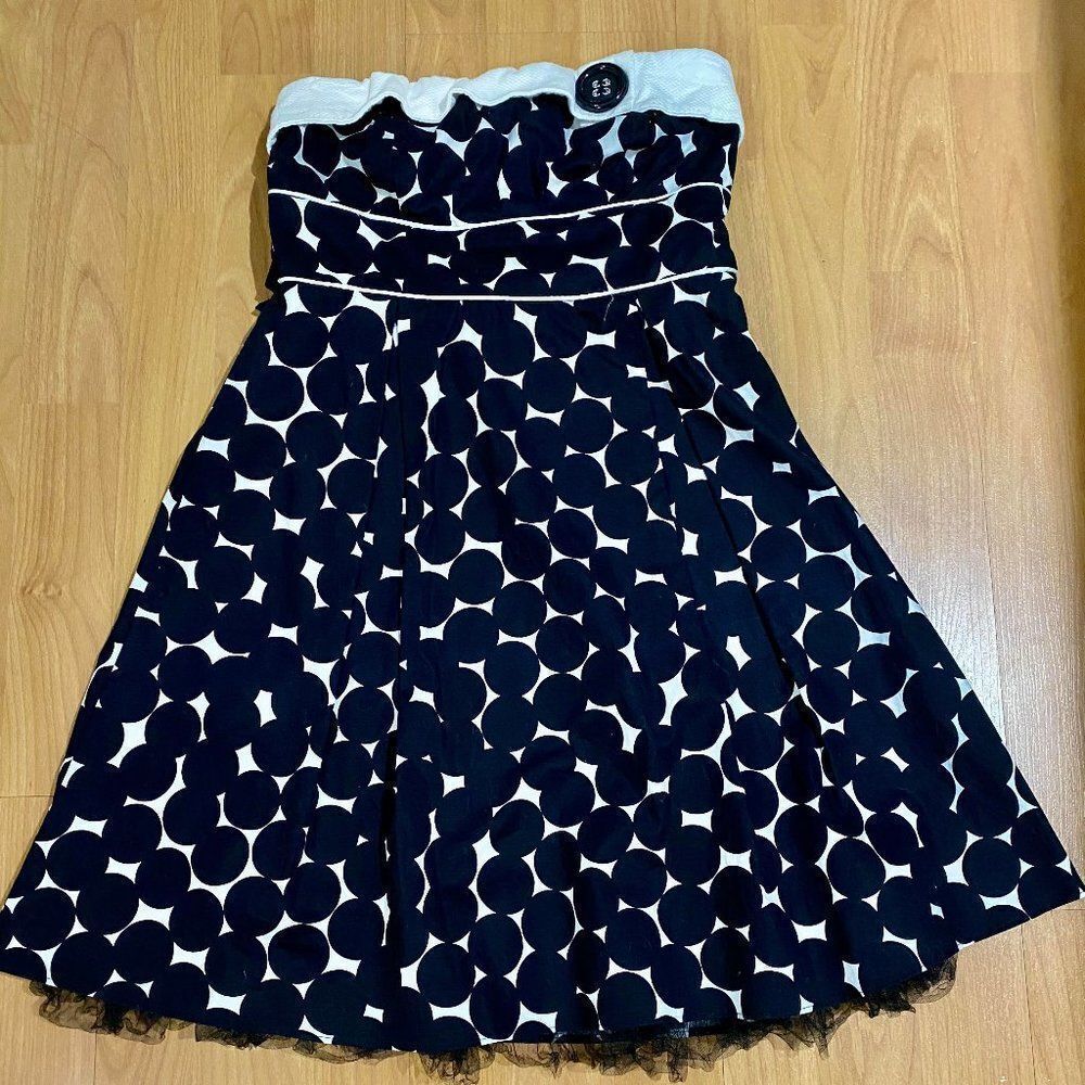 Teeze Me Strapless Black & White Dress